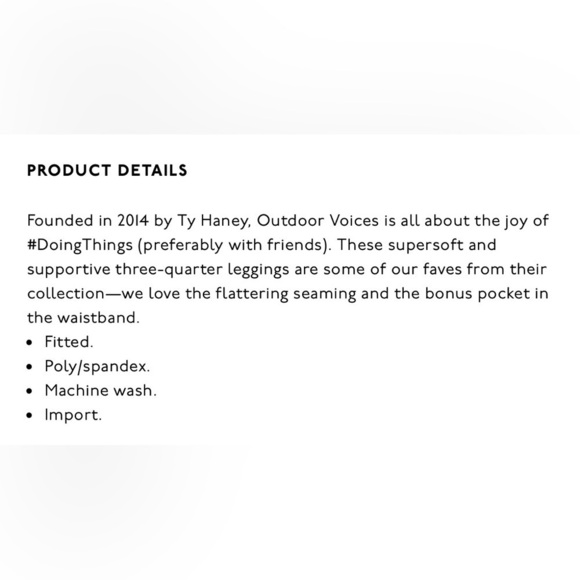 Outdoor Voices 7/8 Warmup Leggings Two-Tone Dove &Ash , size S - Picture 4 of 8